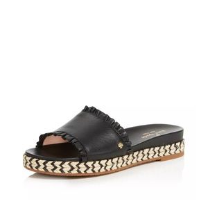 Kate Spade Zahara Black Leather Slide Sandals